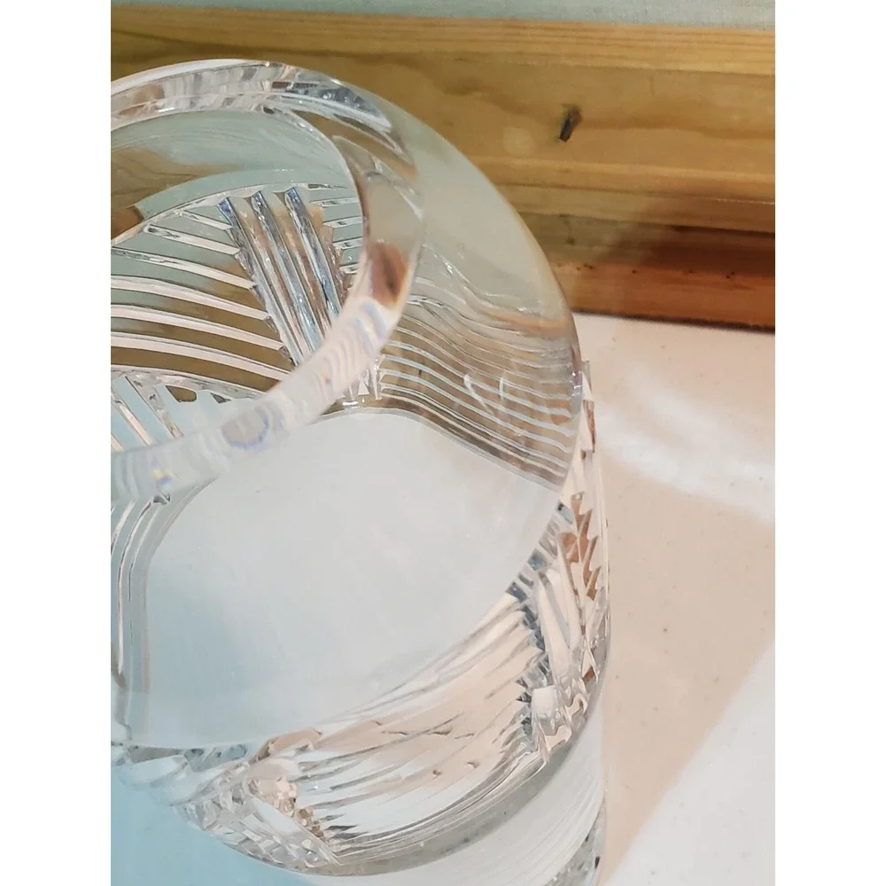 Vase By Villeroy & Boch Lead Crystal Cut Glass Geometric Pattern Heavy 9